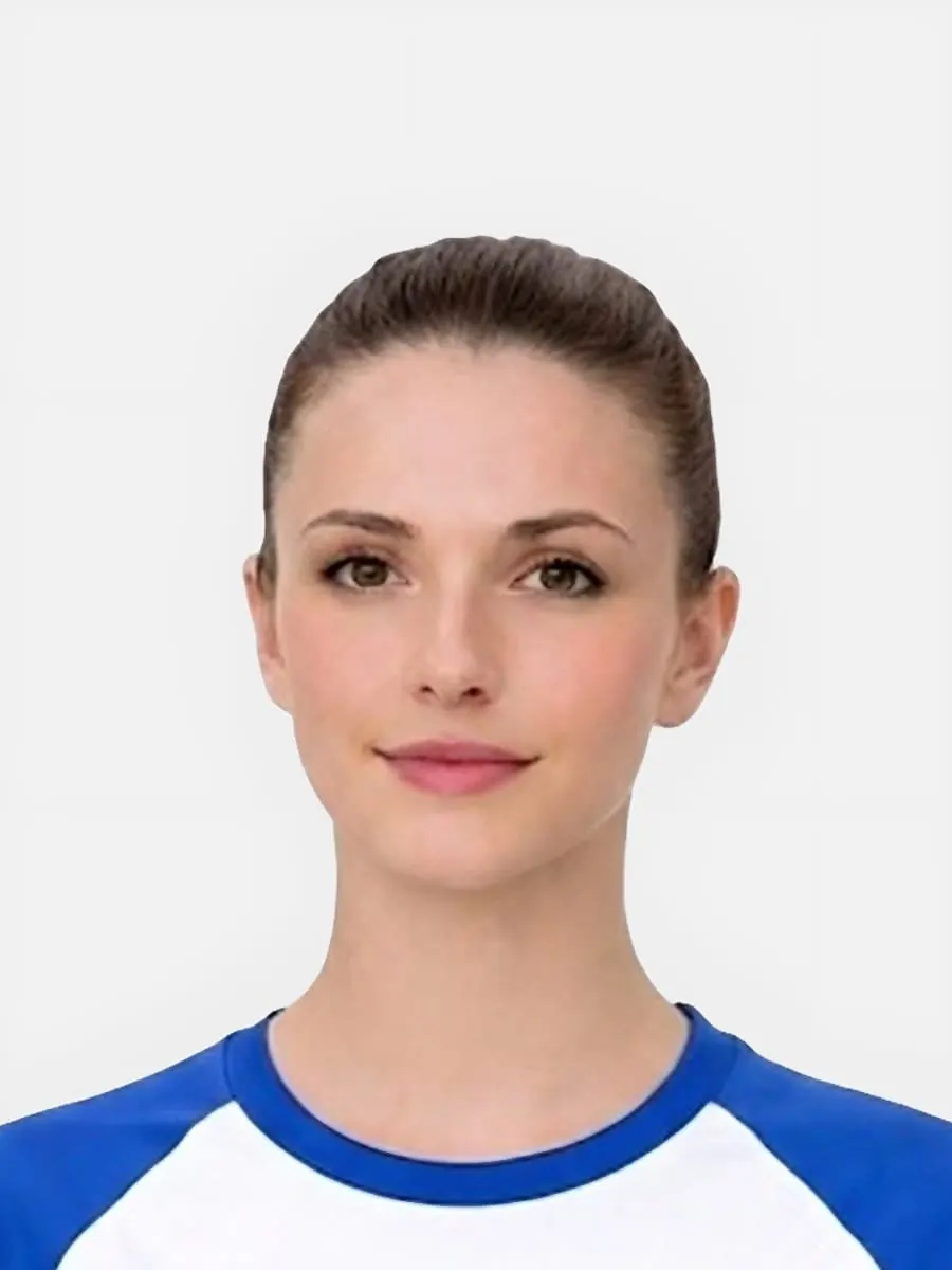 Prepared UK passport photo with cleaner crop and background
