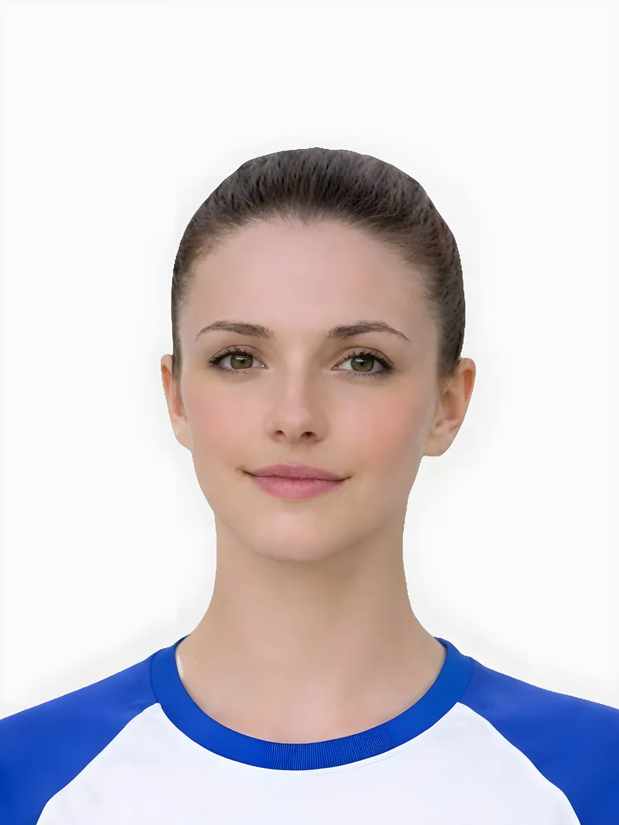 Example of a UK digital passport photo prepared for online submission